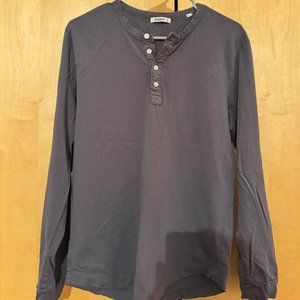 Buck Mason Long Sleeve Henley Tee Size M Curve Hem